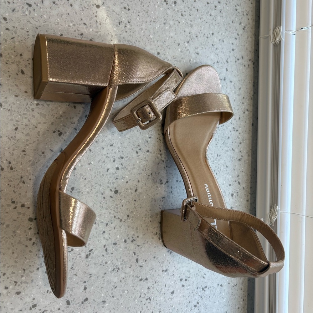 EUC CL by Chinese Laundry Women's Jody Heeled Sandal Glitter Gold- size 10 - Picture 2 of 10